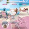 Costway 2-Pack Folding Backpack Beach Chair Table Set 5-Position Outdoor Reclining Chair Blue/Navy/Pink/Pattern/Flower/Yellow